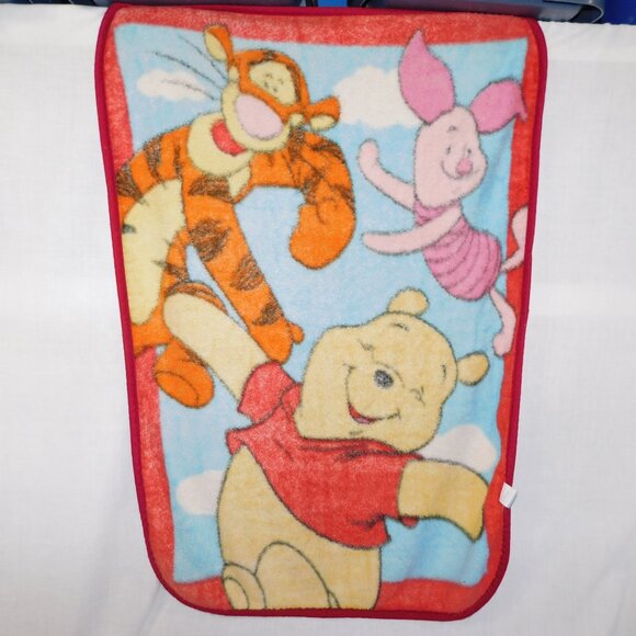 Disney Nemcor VTG Winnie the Pooh Piglet Tigger Fleece Plush Blanket 31" x 42" - Picture 5 of 6